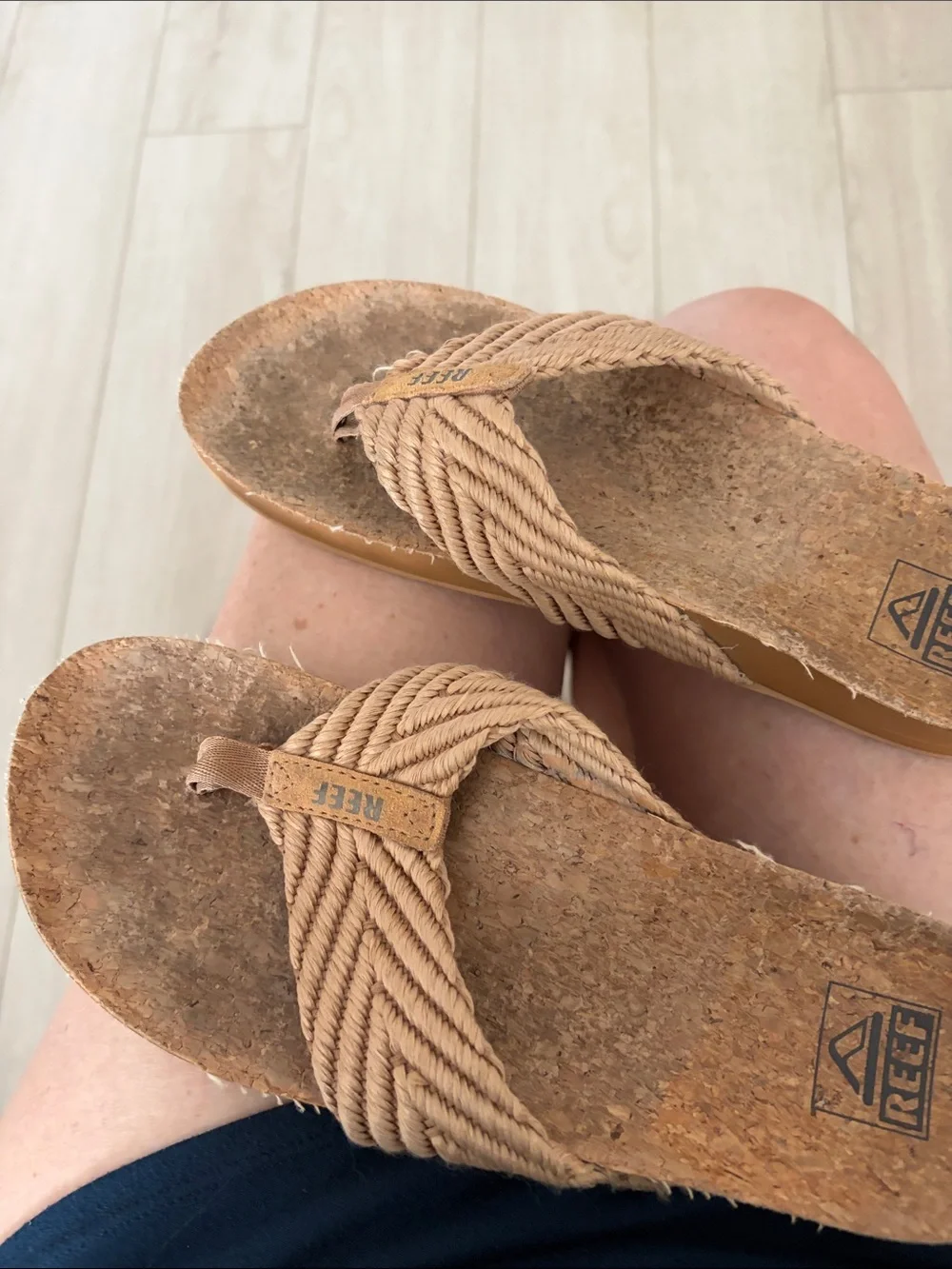 Reef Tan Woven Thong Sandals